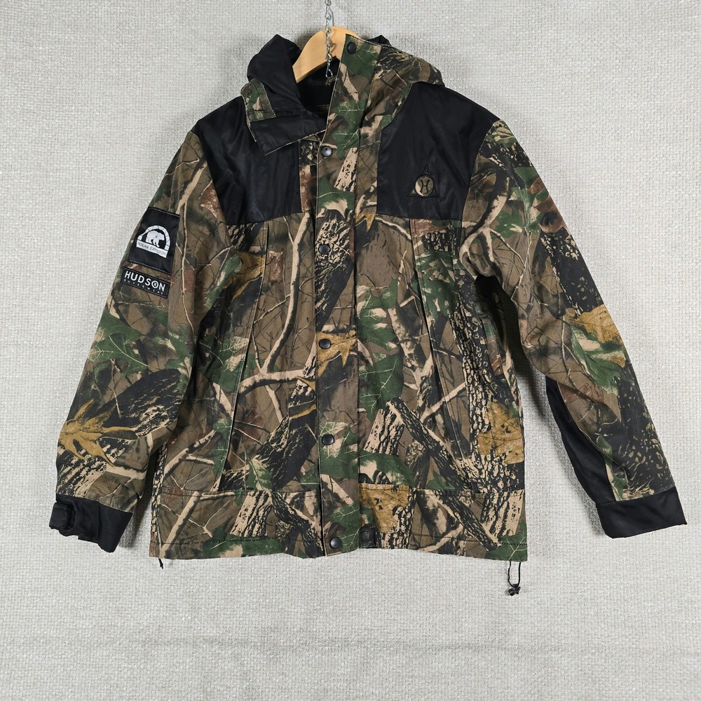 Hudson Outerwear Polar‎ Expedition Camo Hooded Jacket Mens Medium Woodland